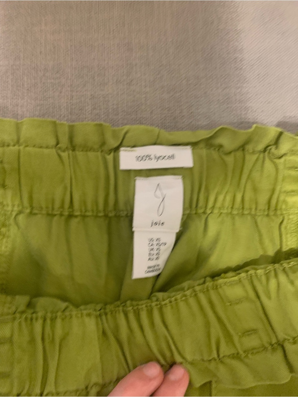Joie Chartreuse Waist Trousers with front pocket and drawstring waist